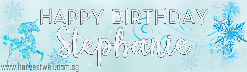 Frozen Unicorn Birthday Customized Banner Frozen Unicorn Birthday Customized Banner